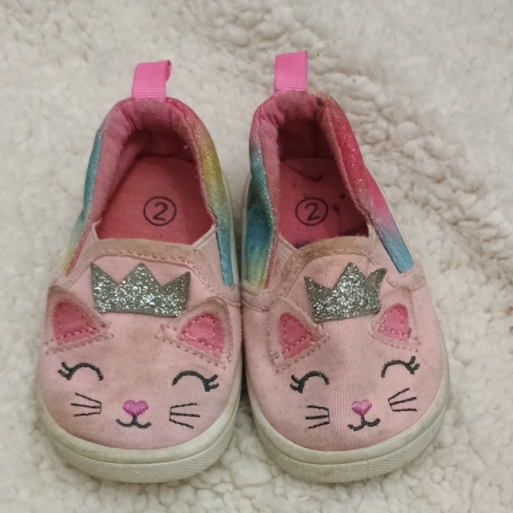 10 For $10 Adorable Pink Cat Face Kids Shoes Size 2